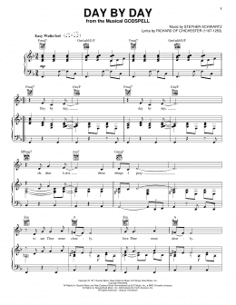 page one of Day By Day (from Godspell) (Piano, Vocal & Guitar Chords (Right-Hand Melody))