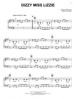 page one of Dizzy Miss Lizzie (Piano, Vocal & Guitar Chords (Right-Hand Melody))