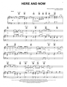 page one of Here And Now (Piano, Vocal & Guitar Chords (Right-Hand Melody))