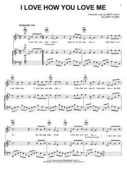 page one of I Love How You Love Me (Piano, Vocal & Guitar Chords (Right-Hand Melody))