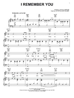 page one of I Remember You (Piano, Vocal & Guitar Chords (Right-Hand Melody))