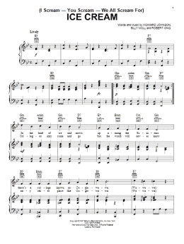 page one of (I Scream-You Scream-We All Scream For) Ice Cream (Piano, Vocal & Guitar Chords (Right-Hand Melody))