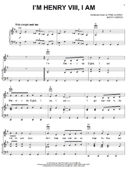 page one of I'm Henry VIII, I Am (Piano, Vocal & Guitar Chords (Right-Hand Melody))