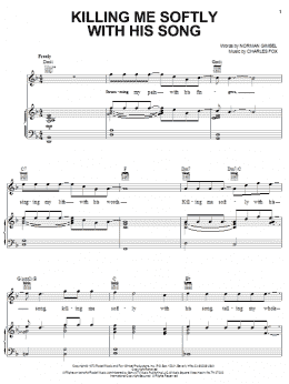 page one of Killing Me Softly With His Song (Piano, Vocal & Guitar Chords (Right-Hand Melody))