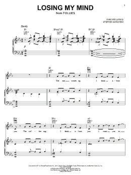 page one of Losing My Mind (Piano, Vocal & Guitar Chords (Right-Hand Melody))