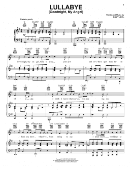 page one of Lullabye (Goodnight, My Angel) (Piano, Vocal & Guitar Chords (Right-Hand Melody))