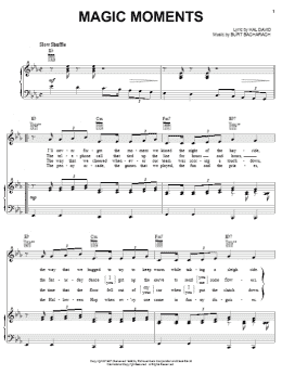 page one of Magic Moments (Piano, Vocal & Guitar Chords (Right-Hand Melody))