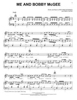 page one of Me And Bobby McGee (Piano, Vocal & Guitar Chords (Right-Hand Melody))