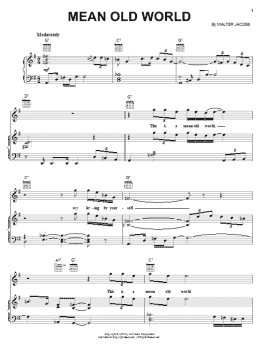page one of Mean Old World (Piano, Vocal & Guitar Chords (Right-Hand Melody))