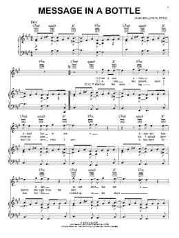 page one of Message In A Bottle (Piano, Vocal & Guitar Chords (Right-Hand Melody))