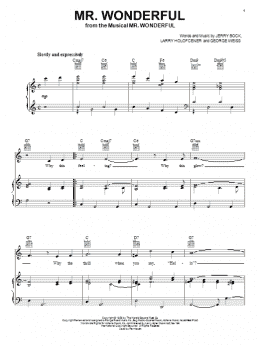 page one of Mr. Wonderful (Piano, Vocal & Guitar Chords (Right-Hand Melody))