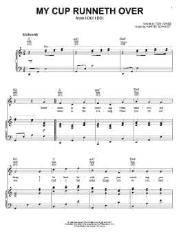 page one of My Cup Runneth Over (Piano, Vocal & Guitar Chords (Right-Hand Melody))