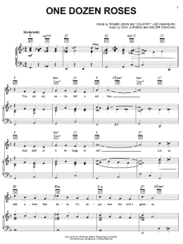 page one of One Dozen Roses (Piano, Vocal & Guitar Chords (Right-Hand Melody))