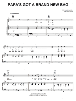 page one of Papa's Got A Brand New Bag (Piano, Vocal & Guitar Chords (Right-Hand Melody))