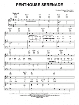 page one of Penthouse Serenade (Piano, Vocal & Guitar Chords (Right-Hand Melody))