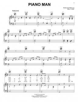 page one of Piano Man (Piano, Vocal & Guitar Chords (Right-Hand Melody))