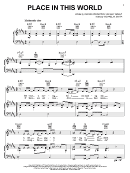page one of Place In This World (Piano, Vocal & Guitar Chords (Right-Hand Melody))