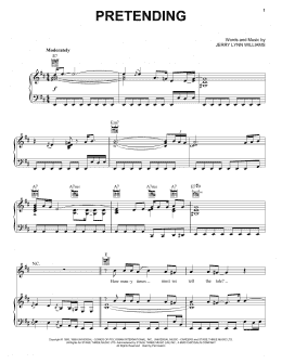 page one of Pretending (Piano, Vocal & Guitar Chords (Right-Hand Melody))