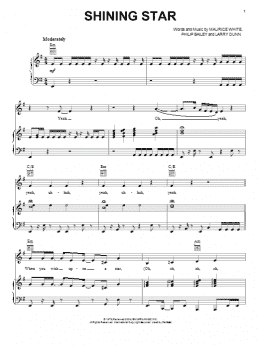 page one of Shining Star (from Jesus: The Epic Mini-Series) (Piano, Vocal & Guitar Chords (Right-Hand Melody))