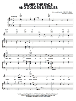 page one of Silver Threads And Golden Needles (Piano, Vocal & Guitar Chords (Right-Hand Melody))