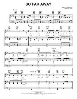 page one of So Far Away (Piano, Vocal & Guitar Chords (Right-Hand Melody))