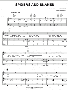 page one of Spiders And Snakes (Piano, Vocal & Guitar Chords (Right-Hand Melody))