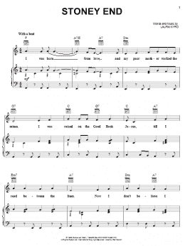 page one of Stoney End (Piano, Vocal & Guitar Chords (Right-Hand Melody))