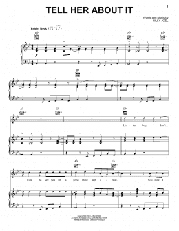 page one of Tell Her About It (Piano, Vocal & Guitar Chords (Right-Hand Melody))