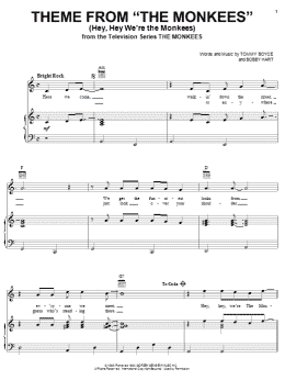 page one of Theme from The Monkees (Hey, Hey We're The Monkees) (Piano, Vocal & Guitar Chords (Right-Hand Melody))