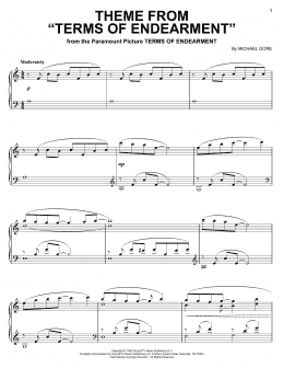 page one of Theme from Terms Of Endearment (Piano Solo)
