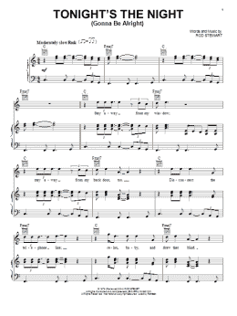 page one of Tonight's The Night (Gonna Be Alright) (Piano, Vocal & Guitar Chords (Right-Hand Melody))