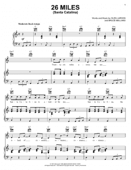 page one of 26 Miles (Santa Catalina) (Piano, Vocal & Guitar Chords (Right-Hand Melody))