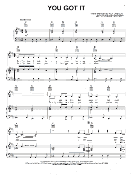 page one of You Got It (Piano, Vocal & Guitar Chords (Right-Hand Melody))