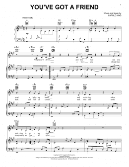 page one of You've Got A Friend (Piano, Vocal & Guitar Chords (Right-Hand Melody))