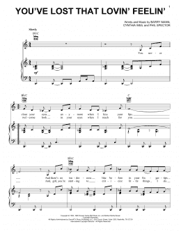page one of You've Lost That Lovin' Feelin' (Piano, Vocal & Guitar Chords (Right-Hand Melody))