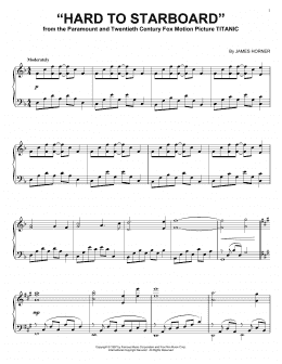 page one of "Hard To Starboard" (Piano, Vocal & Guitar Chords (Right-Hand Melody))