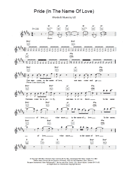 page one of Pride (In The Name Of Love) (Lead Sheet / Fake Book)
