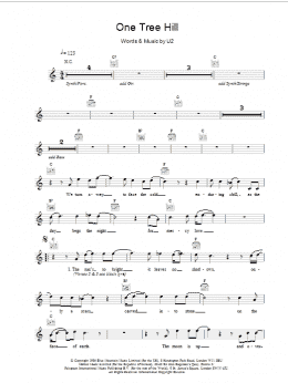 page one of One Tree Hill (Lead Sheet / Fake Book)