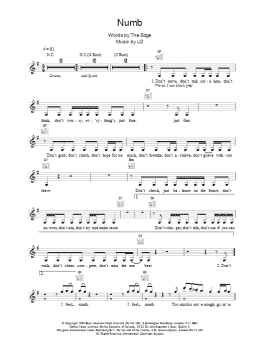 page one of Numb (Lead Sheet / Fake Book)