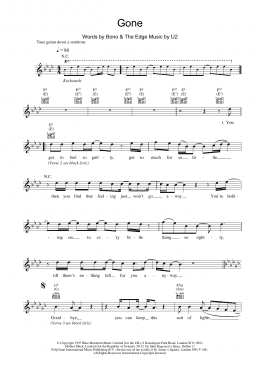 page one of Gone (Lead Sheet / Fake Book)