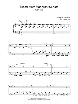page one of Piano Sonata No. 14 In C# Minor (Moonlight) Op. 27 No. 2 First Movement Theme (Piano Solo)