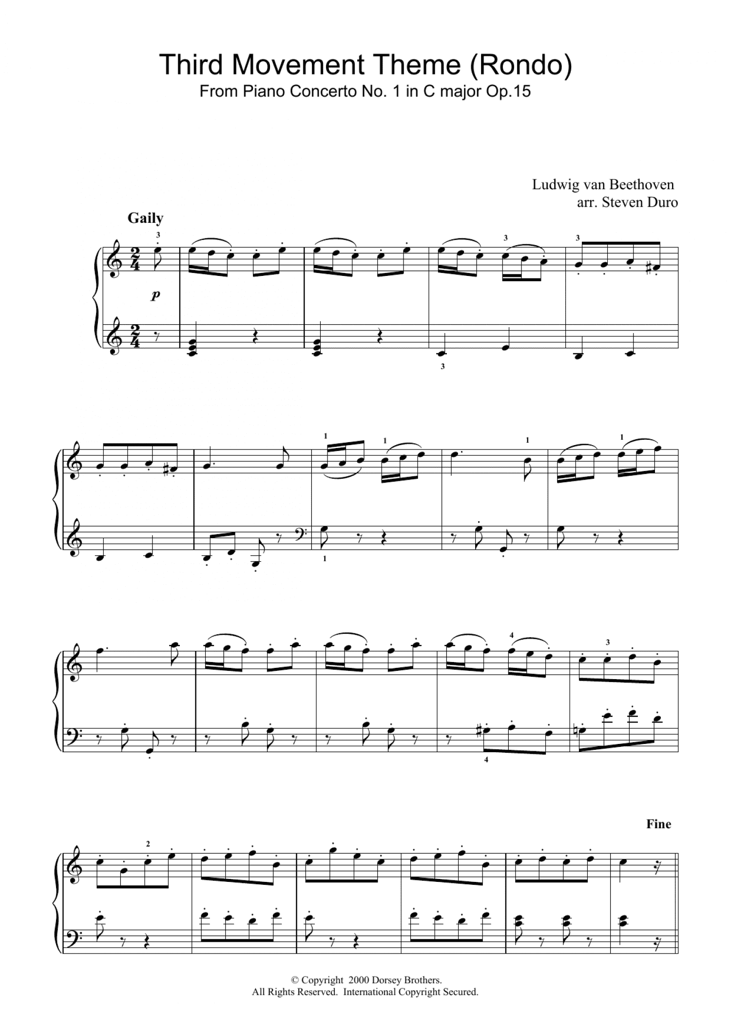 Piano Concerto No.1 in C Major Op.15, Rondo (Beginner Piano)
