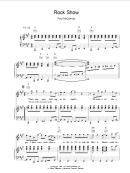 page one of Rock Show (Piano, Vocal & Guitar Chords)