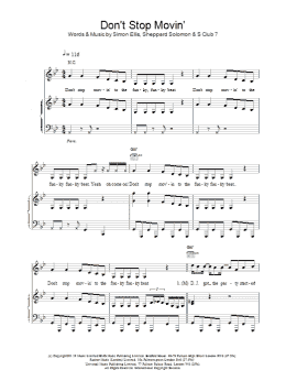page one of Don't Stop Movin' (Piano, Vocal & Guitar Chords)