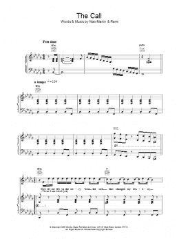 page one of The Call (Piano, Vocal & Guitar Chords)