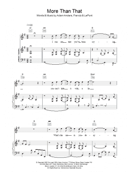 page one of More Than That (Piano, Vocal & Guitar Chords)