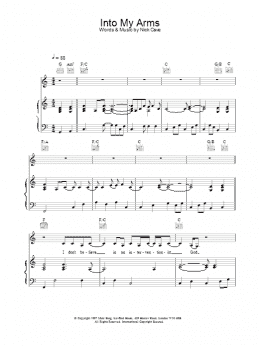 page one of Into My Arms (Piano, Vocal & Guitar Chords)