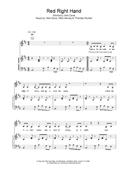 page one of Red Right Hand (Piano, Vocal & Guitar Chords)