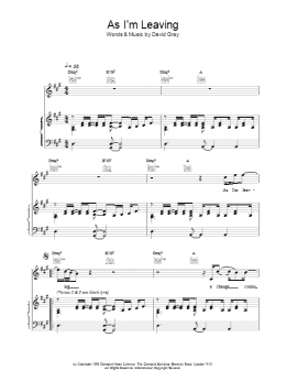 page one of As I'm Leaving (Piano, Vocal & Guitar Chords)