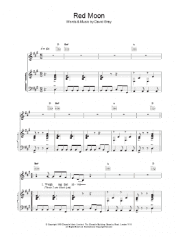 page one of Red Moon (Piano, Vocal & Guitar Chords)